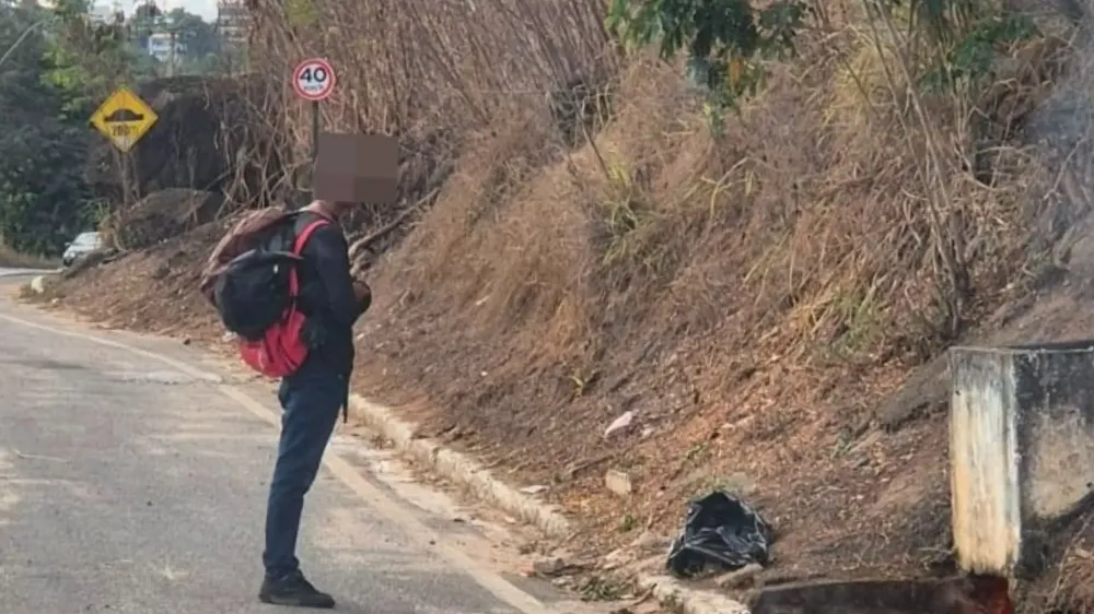 De acordo com o Corpo de Bombeiros, enquanto combatiam as chamas, testemunhas apontaram o suspeito como responsável por atear fogo na vegetação Divulgação | SESP